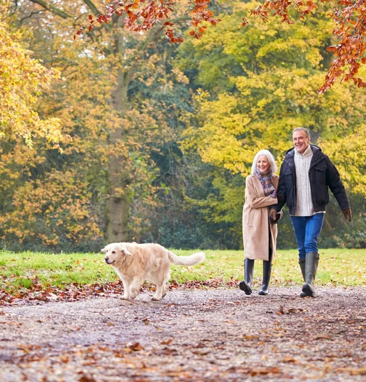 Ouder koppel wandelen