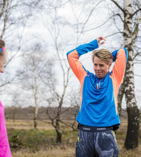 Hardlopers armen stretchen